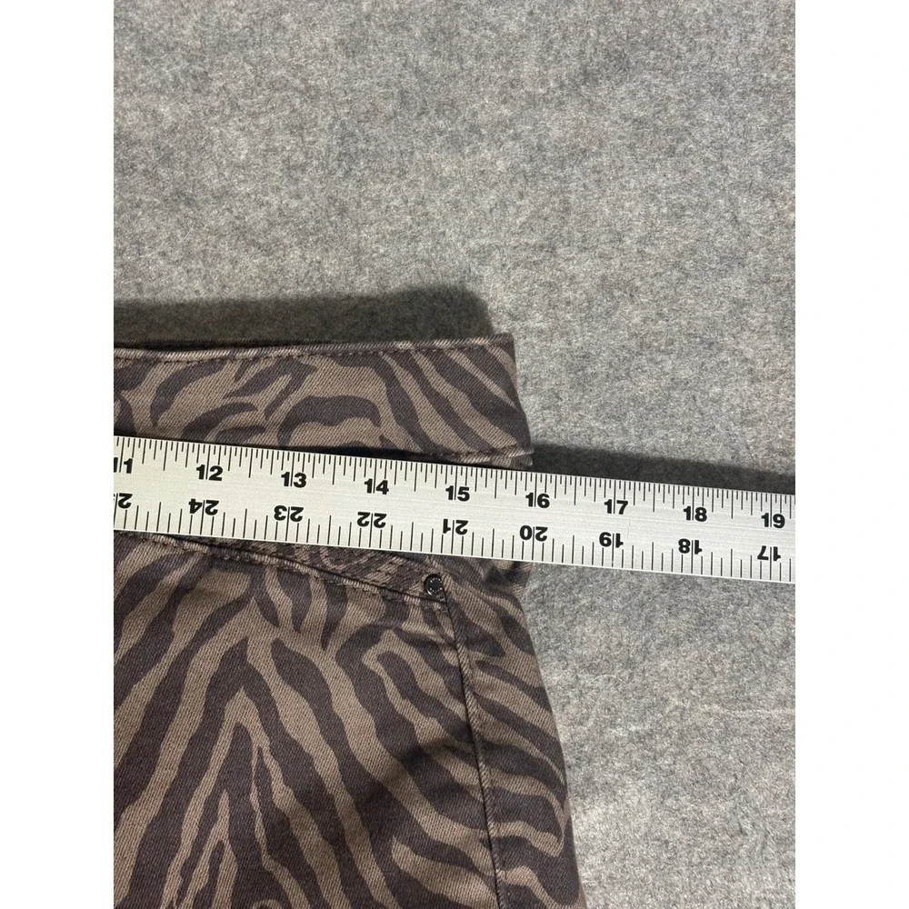 White House Black Market‎ Zebra Print The Skinny Crop Pants Brown Black Size 8